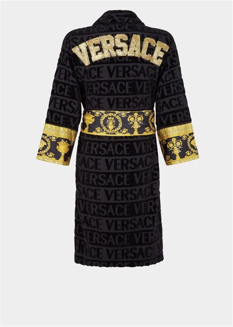 versace embroidered logo baroque bathrobe|Versace bathrobe review.